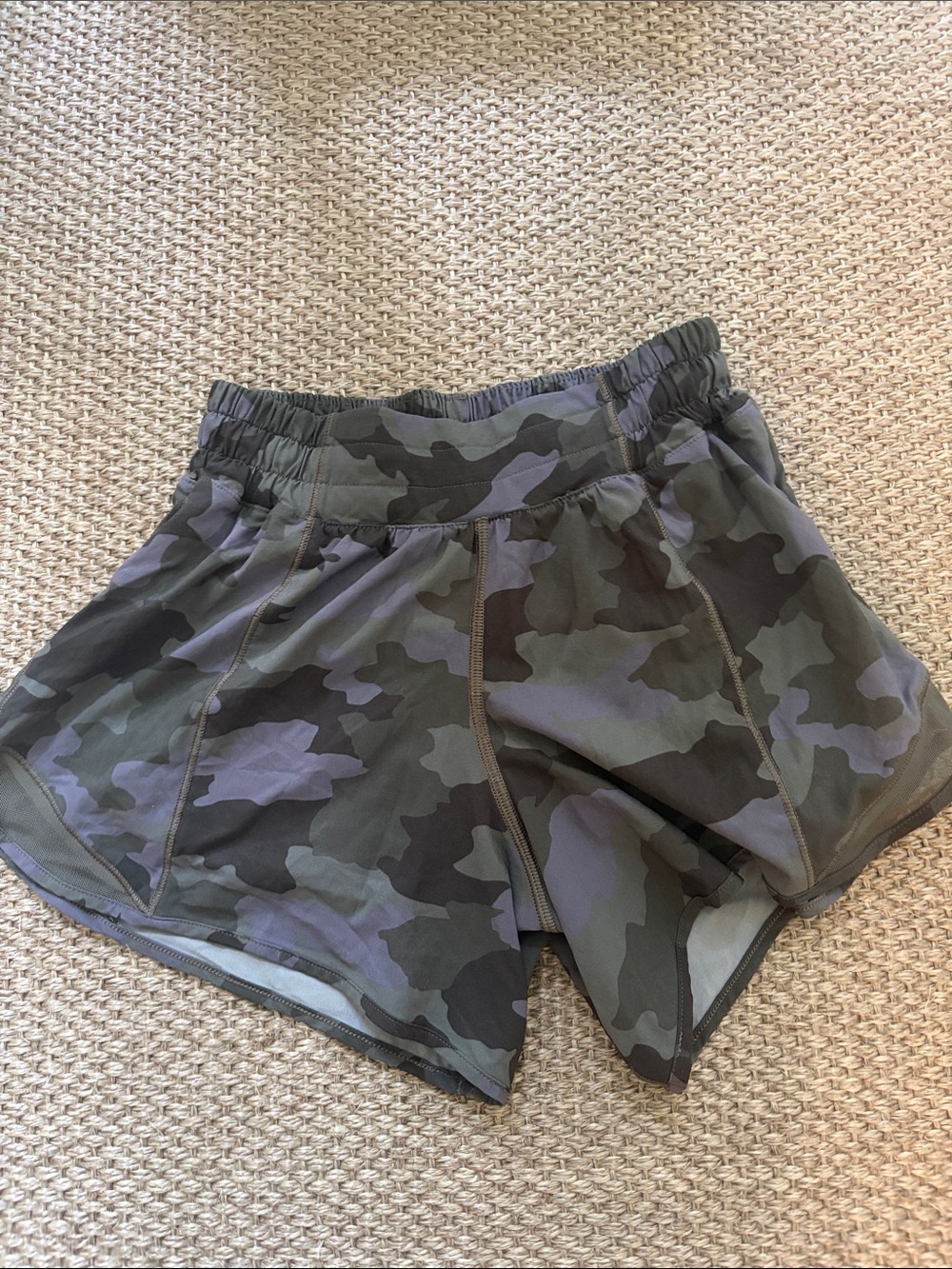 Camo Athletic Shorts - Olive Green